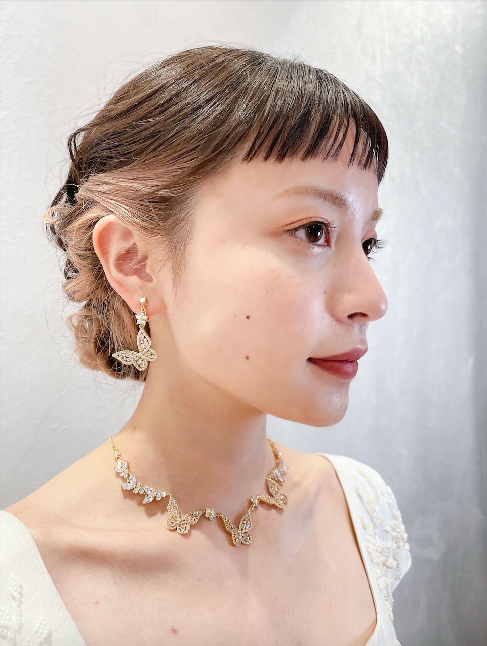 蝶々のネックレス・イヤリング・ブレスレットセット【MO-CONE-2 
